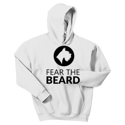 Fear The Beard Funny Schnauzer Lover T Gift Kids Hoodie