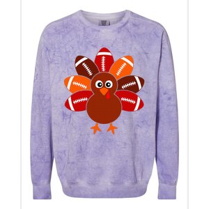 Football Turkey Balls Thanksgiving Colorblast Crewneck Sweatshirt