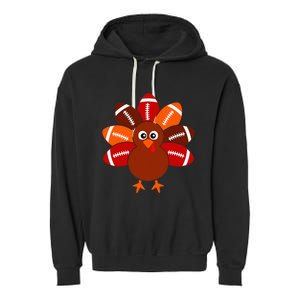 Football Turkey Balls Thanksgiving Garment-Dyed Fleece Hoodie