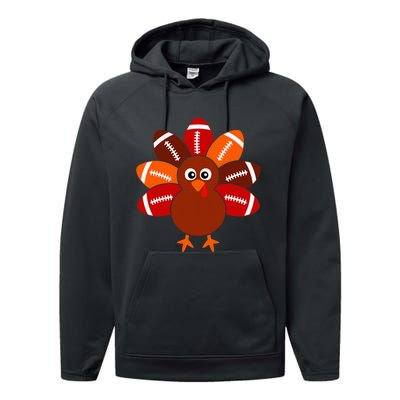 Football Turkey Balls Thanksgiving Performance Fleece Hoodie