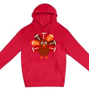 Football Turkey Balls Thanksgiving Premium Pullover Hoodie