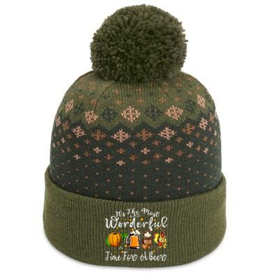 Fall Thanksgiving Beer Festive Celebration The Baniff Cuffed Pom Beanie