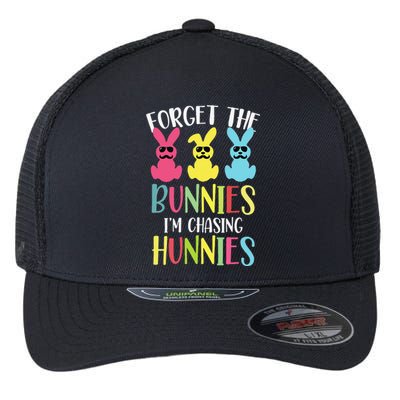 Forget The Bunnies I’m Chasing Hunnies Easter Bunny Flexfit Unipanel Trucker Cap