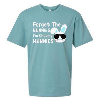 Forget The Bunnies Im Chasing Hunnies Easter Bunnies Sueded Cloud Jersey T-Shirt