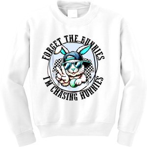 Forget The Bunnies Im Chasing Hunnies Easter Bunny Kids Sweatshirt