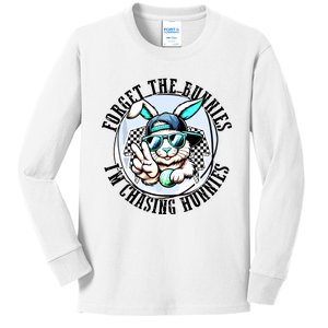 Forget The Bunnies Im Chasing Hunnies Easter Bunny Kids Long Sleeve Shirt