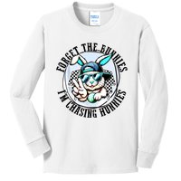 Forget The Bunnies Im Chasing Hunnies Easter Bunny Kids Long Sleeve Shirt