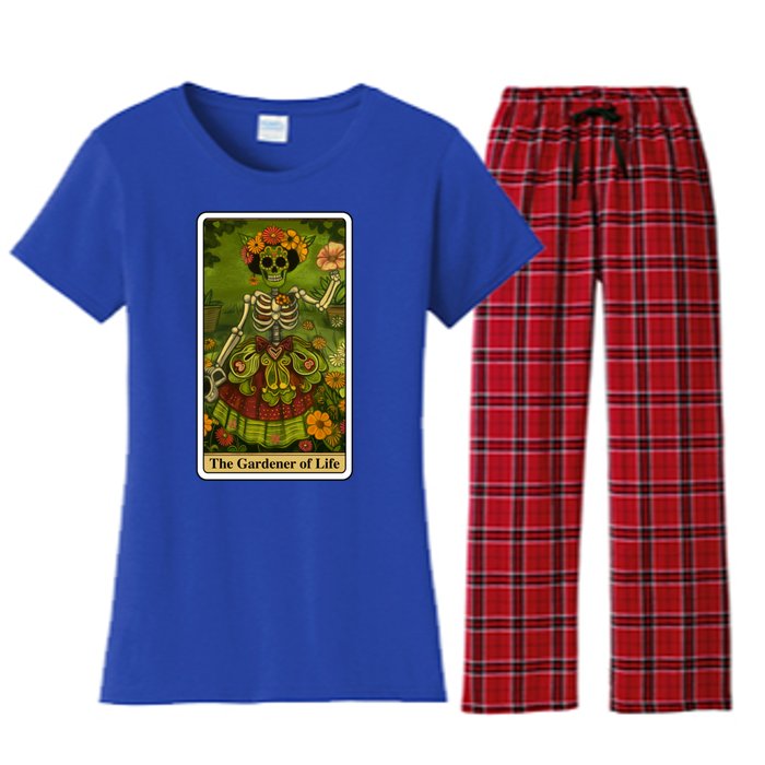 Funny Tarot Card The Gardener Of Life Psychic Fortune Teller Gift Women's Flannel Pajama Set