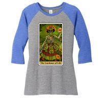 Funny Tarot Card The Gardener Of Life Psychic Fortune Teller Gift Women's Tri-Blend 3/4-Sleeve Raglan Shirt