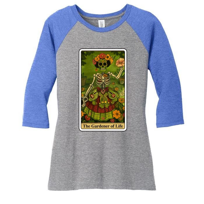 Funny Tarot Card The Gardener Of Life Psychic Fortune Teller Gift Women's Tri-Blend 3/4-Sleeve Raglan Shirt