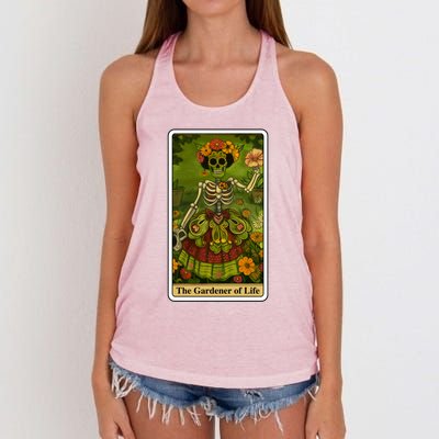 Funny Tarot Card The Gardener Of Life Psychic Fortune Teller Gift Women's Knotted Racerback Tank