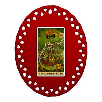 Funny Tarot Card The Gardener Of Life Psychic Fortune Teller Gift Ceramic Oval Ornament