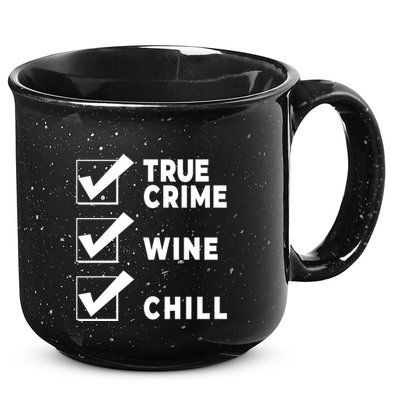 Funny True Crime Checklist Gift Design For Lovers Junkies Meaningful Gift 15oz Campfire Ceramic Mug