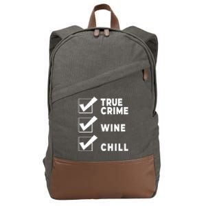 Funny True Crime Checklist Gift Design For Lovers Junkies Meaningful Gift Cotton Canvas Backpack