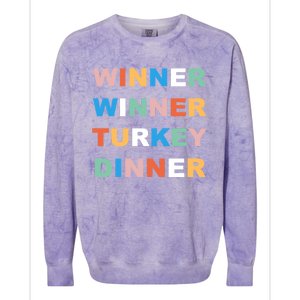 Funny Thanksgiving Christmas Winner Winner Turkey Dinner Cute Gift Colorblast Crewneck Sweatshirt