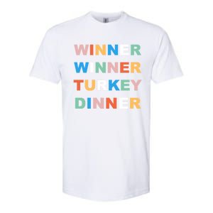 Funny Thanksgiving Christmas Winner Winner Turkey Dinner Cute Gift Softstyle CVC T-Shirt