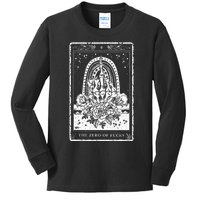 Funny Tarot Card Zero Of Fucks Occult Tarot Reader Reading Kids Long Sleeve Shirt