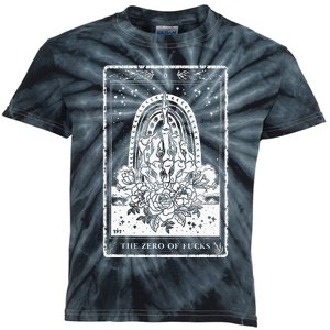 Funny Tarot Card Zero Of Fucks Occult Tarot Reader Reading Kids Tie-Dye T-Shirt