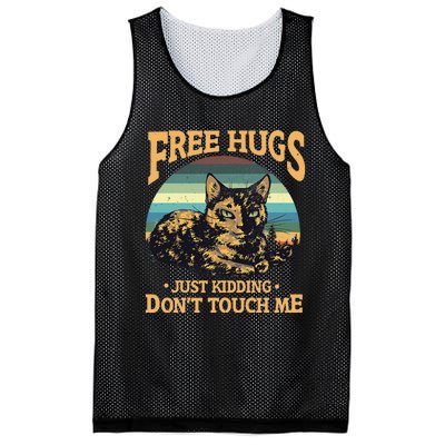 Free Tortoiseshell Cat Hugs Just Kidding Dont Touch Me Mesh Reversible Basketball Jersey Tank