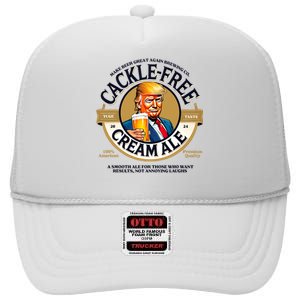 Funny Trump Cackle Free Cream Ale Beer Pun For Trump Support High Crown Mesh Back Trucker Hat