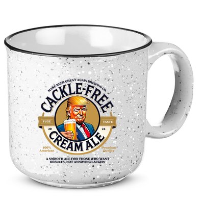 Funny Trump Cackle Free Cream Ale Beer Pun For Trump Support 15oz Campfire Ceramic Mug