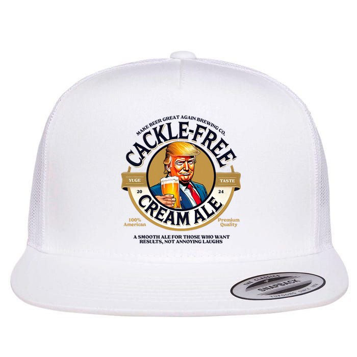 Funny Trump Cackle Free Cream Ale Beer Pun For Trump Support Flat Bill Trucker Hat