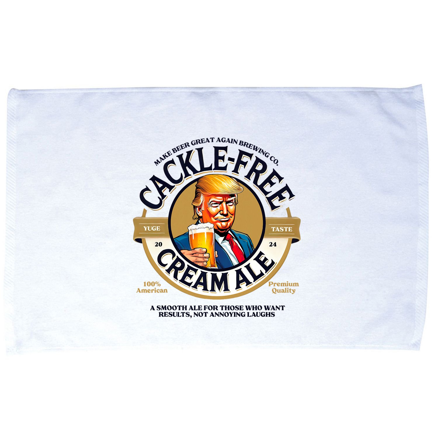 Funny Trump Cackle Free Cream Ale Beer Pun For Trump Support Microfiber Hand Towel