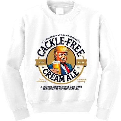 Funny Trump Cackle Free Cream Ale Beer Pun For Trump Support Kids Sweatshirt
