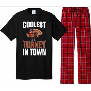 Funny Thanksgiving Coolest Turkey In Town Great Gift Pajama Set