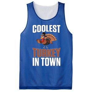 Funny Thanksgiving Coolest Turkey In Town Great Gift Mesh Reversible Basketball Jersey Tank