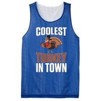 Funny Thanksgiving Coolest Turkey In Town Great Gift Mesh Reversible Basketball Jersey Tank