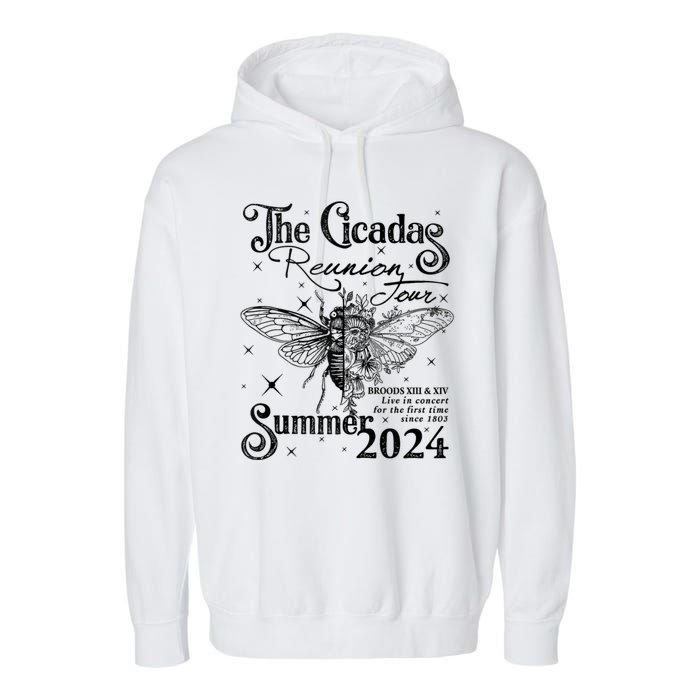 Funny The Cicadas Reunion Summer 2024 Garment-Dyed Fleece Hoodie