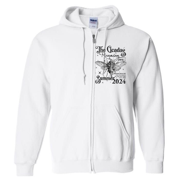 Funny The Cicadas Reunion Summer 2024 Full Zip Hoodie