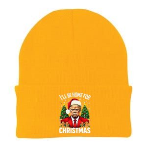 Funny Trump Christmas Santa Hat ILl Be Home For Christmas Knit Cap Winter Beanie