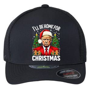 Funny Trump Christmas Santa Hat ILl Be Home For Christmas Flexfit Unipanel Trucker Cap