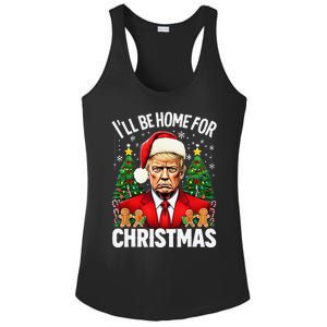 Funny Trump Christmas Santa Hat ILl Be Home For Christmas Ladies PosiCharge Competitor Racerback Tank