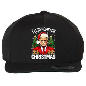 Funny Trump Christmas Santa Hat ILl Be Home For Christmas Wool Snapback Cap