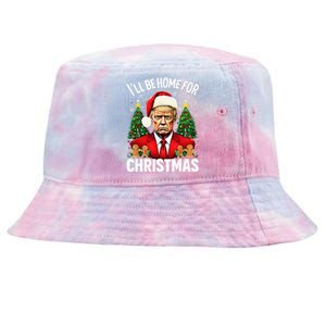 Funny Trump Christmas Santa Hat ILl Be Home For Christmas Tie-Dyed Bucket Hat