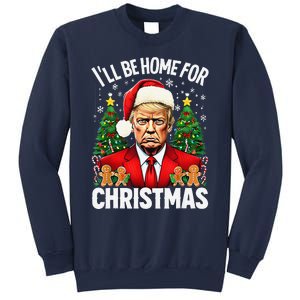 Funny Trump Christmas Santa Hat ILl Be Home For Christmas Sweatshirt