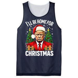 Funny Trump Christmas Santa Hat ILl Be Home For Christmas Mesh Reversible Basketball Jersey Tank