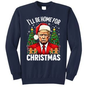 Funny Trump Christmas Santa Hat ILl Be Home For Christmas Tall Sweatshirt