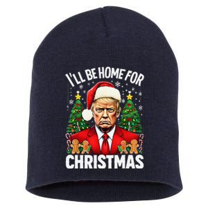 Funny Trump Christmas Santa Hat ILl Be Home For Christmas Short Acrylic Beanie