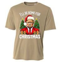 Funny Trump Christmas Santa Hat ILl Be Home For Christmas Cooling Performance Crew T-Shirt