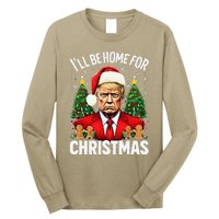 Funny Trump Christmas Santa Hat ILl Be Home For Christmas Long Sleeve Shirt