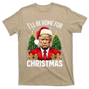 Funny Trump Christmas Santa Hat ILl Be Home For Christmas T-Shirt