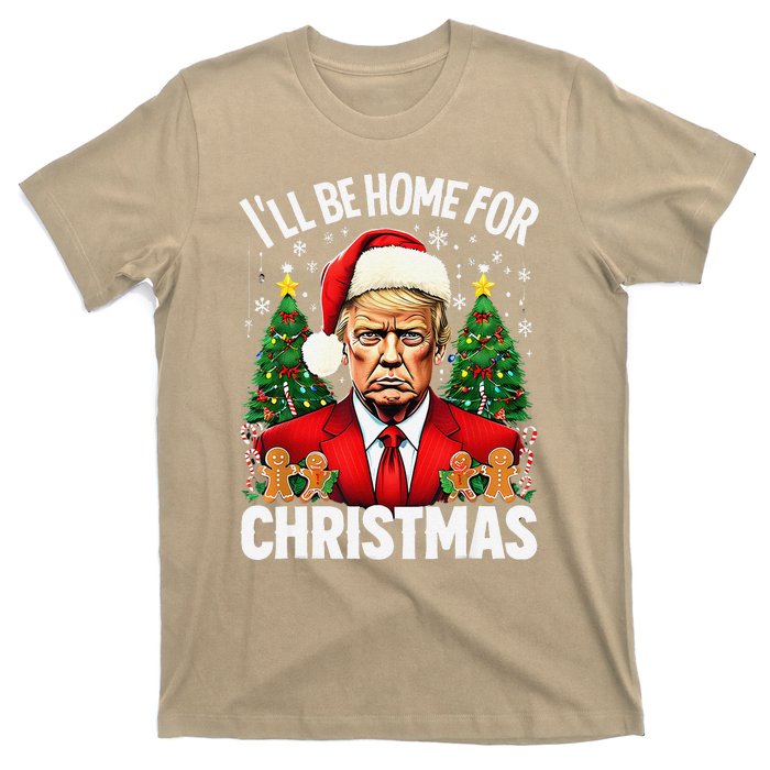 Funny Trump Christmas Santa Hat ILl Be Home For Christmas T-Shirt