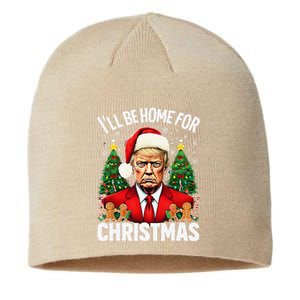 Funny Trump Christmas Santa Hat ILl Be Home For Christmas Sustainable Beanie