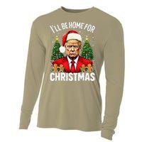 Funny Trump Christmas Santa Hat ILl Be Home For Christmas Cooling Performance Long Sleeve Crew