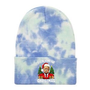 Funny Trump Christmas Santa Hat ILl Be Home For Christmas Tie Dye 12in Knit Beanie