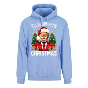 Funny Trump Christmas Santa Hat ILl Be Home For Christmas Unisex Surf Hoodie